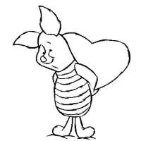 A coloring page of winnie the pooh - piglet